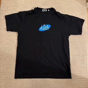 Kith Black Tee with Blue Logo